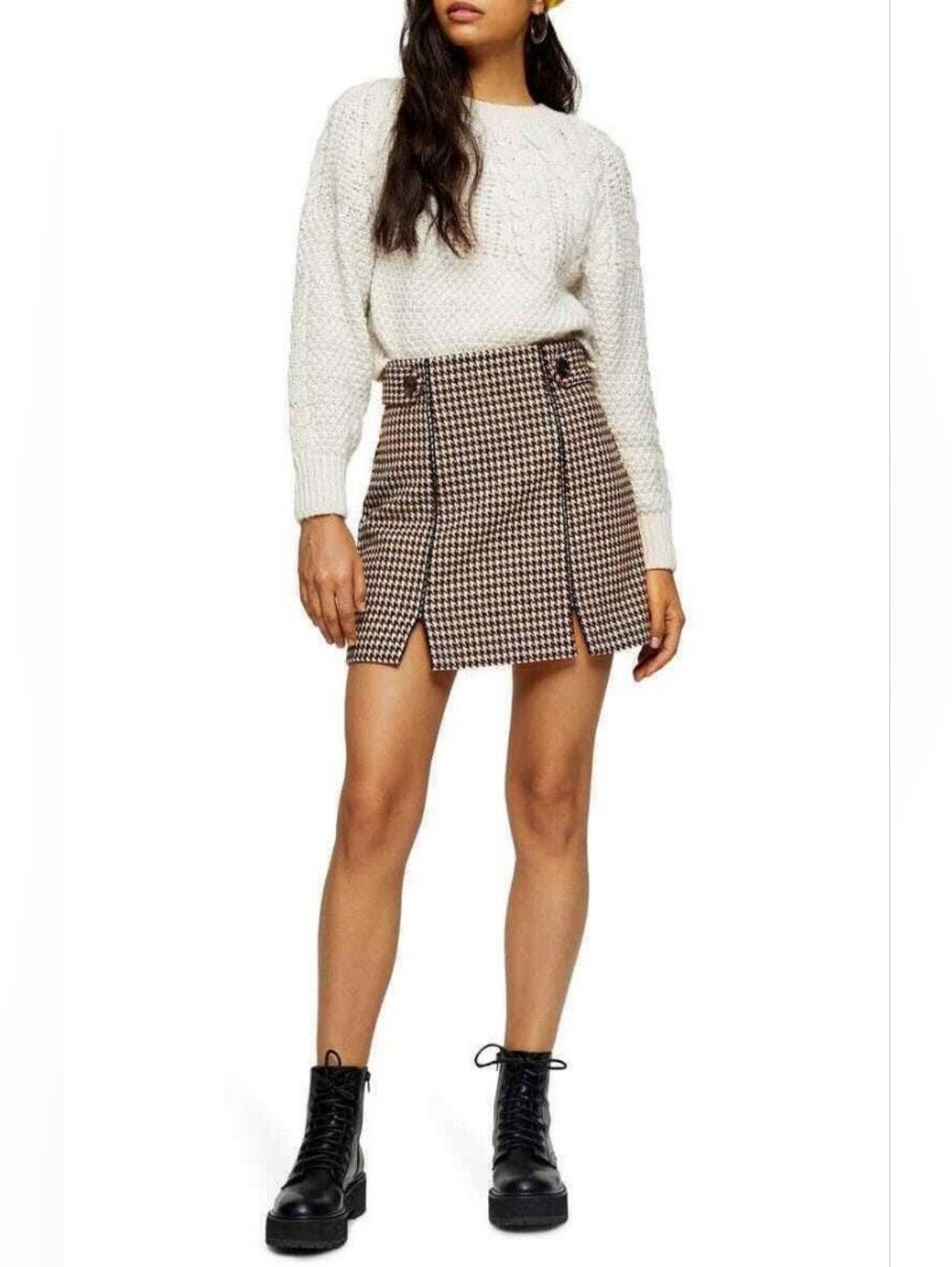 Topshop Houndstooth Mini Skirt